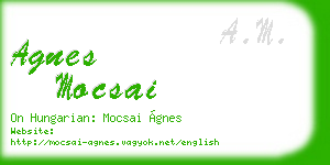 agnes mocsai business card