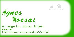 agnes mocsai business card